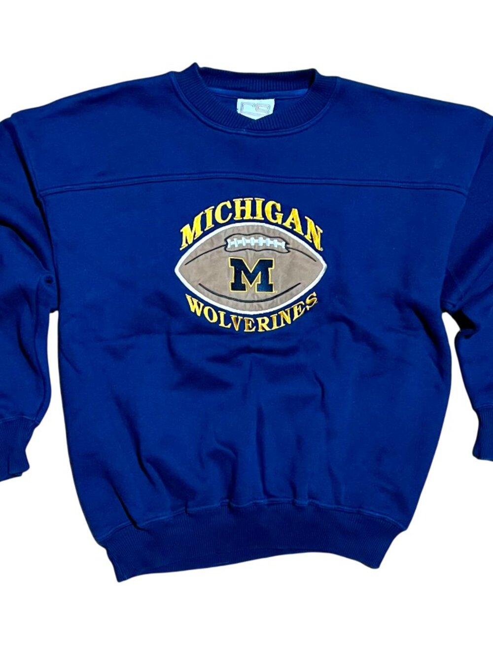 Michigan Wolverines Vintage 90s Embroidered Crew Neck Sweatshirt, Men's Large